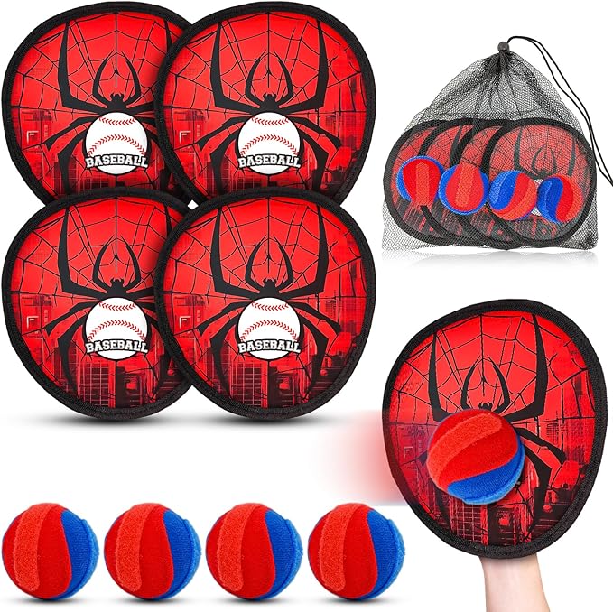 pamexin Toss and Catch Ball Game Set, Outdoor Games for Kids 3 4 5 6 7 8 9 10 11 12 Years Old Boys Girls, Outdoor Yard Games Beach Toys Pool Toys Sports & Outdoors Birthday Gifts (4 Paddles)