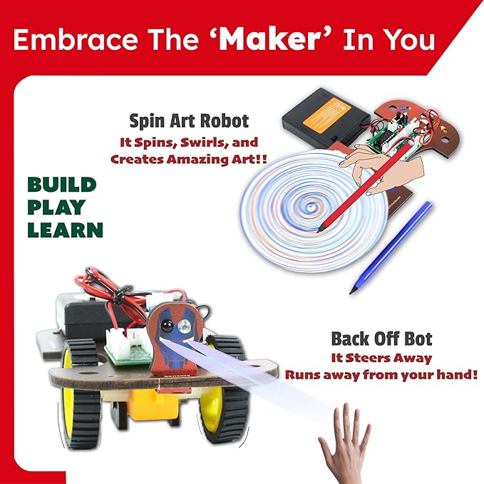 Butterfly Edufields 5in1 STEM Robotics Kit | Toys for Ages 8-13 | Smart Robot Car Kit | Gifts for Smart Kids | Electronics Robotics Kit for Kids 8-12 | Robot Building Toys Gift Set