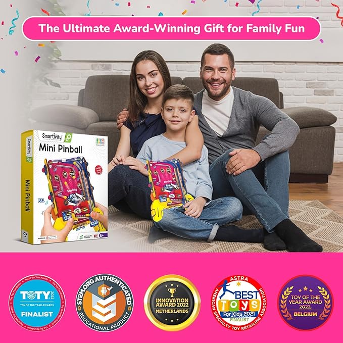 Smartivity Mini Pinball for Kids Ages 6 to 12 Years | Build Your Own - Hand Held Pinball I Birthday Gift for Smart Kids | DIY STEM Toy for Boys & Girls 6,7,8,9,10,11,12 Years Old
