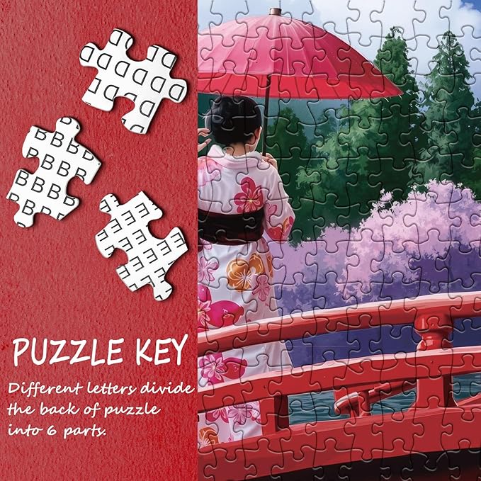 Japan Garden Landscape Puzzle for Adults 1000 Pieces, Flower Floral Mountain Jigsaw Puzzle, Beautiful Cherry Blossom Lotus Asian Japanese Puzzle