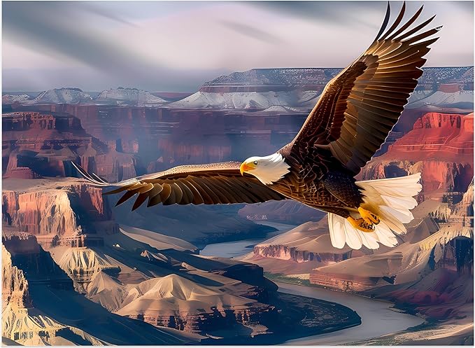 Jigsaw Puzzles for Adults 500 Pieces, Eagle Puzzles for Teens Elderly Interlock Perfectly Letter on Back No Dust, Home Decor Family Fun Puzzle Games Toys Gift for Men Women Seniors (21"X15")