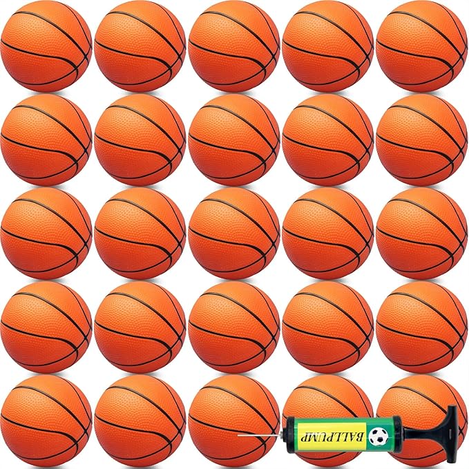 15Pcs 6" Mini Basketball Balls Bulk Small Basketball Set with Pump, PVC Small Basketballs for Over The Door Hoop Games Party Favors Indoor Outdoor Play Adults Kids Pool Beach