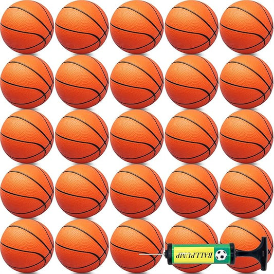 15Pcs 6" Mini Basketball Balls Bulk Small Basketball Set with Pump, PVC Small Basketballs for Over The Door Hoop Games Party Favors Indoor Outdoor Play Adults Kids Pool Beach