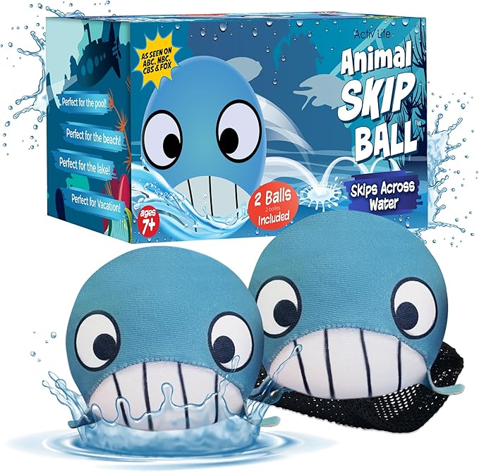 Activ Life The Ultimate Water Skip Balls, Water Bouncing Ball for Swimming Pool, Beach Toys for Friends, Family, Kids and Adults