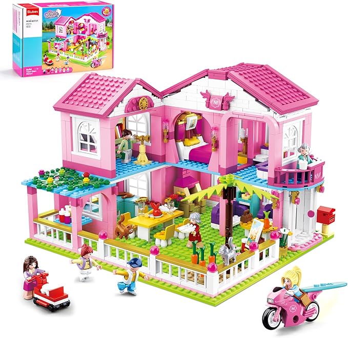 Sluban Garden Villa Friends Building Set for Girls, STEM Educational Toy Building Set Gift for Kids Ages 6+