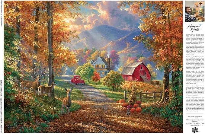 Buffalo Games - Abraham Hunter - Fall Memories - 1000 Piece Jigsaw Puzzle - Colorful, Autumn Puzzles for Adults – Precision-Cut Pieces, Beautiful Seasonal Artwork, Hours of Relaxing Fun