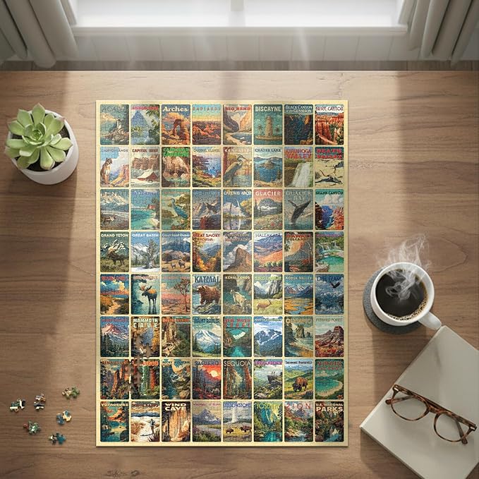 National Parks (#9) – 1000 Piece Jigsaw Puzzle for Adults | Premium European Blue Board | Satin Low-Glare Finish | Ribbon Cut | Bonus Poster | Display-Worthy Box | Printed in USA | Final Piece Puzzles