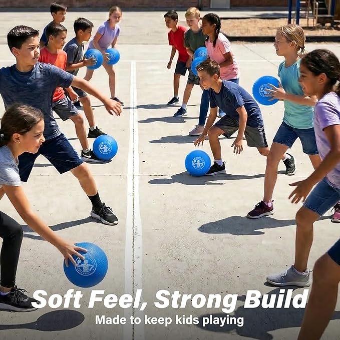 GoSports Inflatable Dodgeballs - Choose 5 Inch or 7 Inch No Sting Balls - Set of 6 Includes Ball Pump & Mesh Bag