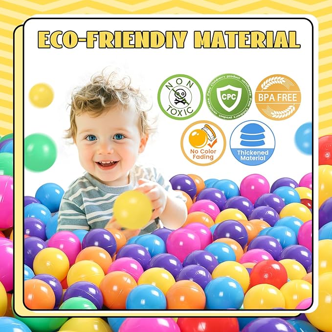 TRENDBOX Ball Pit Balls Plastic Balls for Ball Pit Pool Playpen Babies Kids Children Birthday Parties