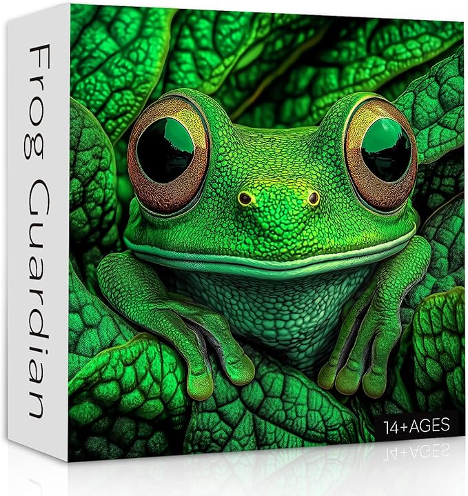 Frog Puzzles for Adults 1000 Pieces, Nature Wild Animal Jigsaw Puzzles, Challenging Forest Puzzle as Wall Decor