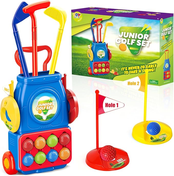 TOY Life Kids Golf Clubs 3-5 Toddler Boys Golf Set Baby & Toddler Plastic Golf Clubs 3-5 Mini Golf Set for Kids Golf Cart Toys Sport Golf Game for Boys Girls for 3 4 5 6 7 8 Years Old