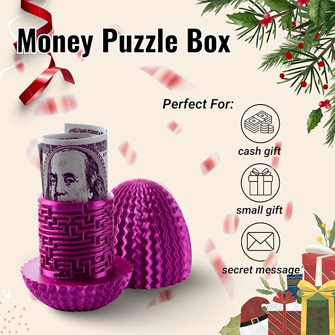 Maze Egg Money Puzzle Gift Box: Available in 4 Unique Internal Designs - Secret Cash Holder & Surprise Gift Container for Easter, Birthday, Wedding - Fun Brain Teaser Toy for Kids & Adults