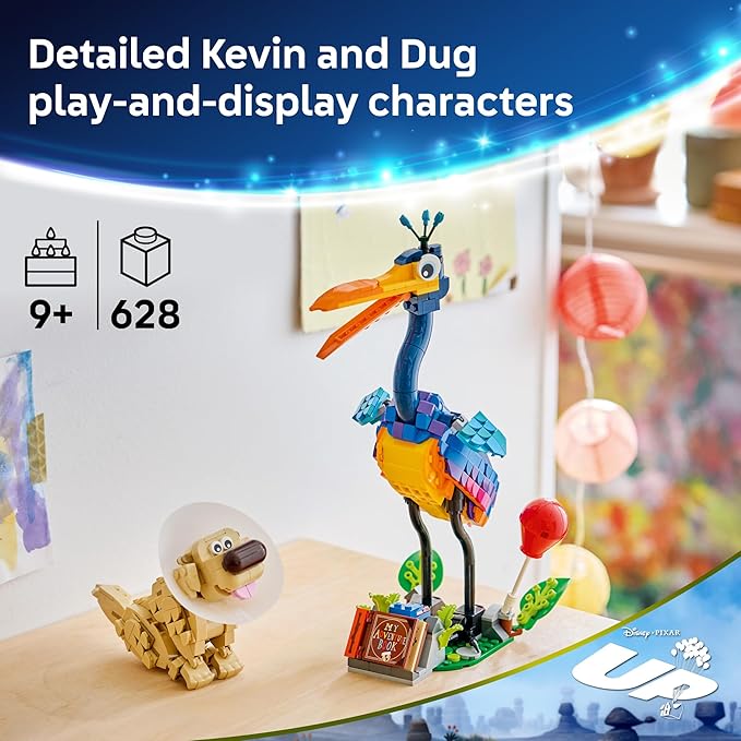 LEGO Disney and Pixar Kevin & Dug Building Toy - 'Up' Movie Set for Girls & Boys, Ages 9+ - Disney Gift for Kids & Fans - Kids Bedroom or Desk Decor - 43290