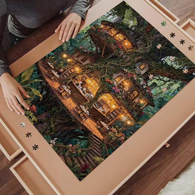 Puzzles for Adults 1000 Pieces Jigsaw Puzzles with Letters on Back Impossible Challenging Puzzle Treehouse Gifts for Women Men (27.56x19.7 Inch)