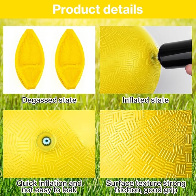 24 Pcs Dodgeballs 5 Inch Playground Ball Yellow Kickball Inflatable Rubber Handball Bouncy Dodge Ball with 1 Hand Pump for Outdoors Ball Games Gym Camps Picnic (Yellow)