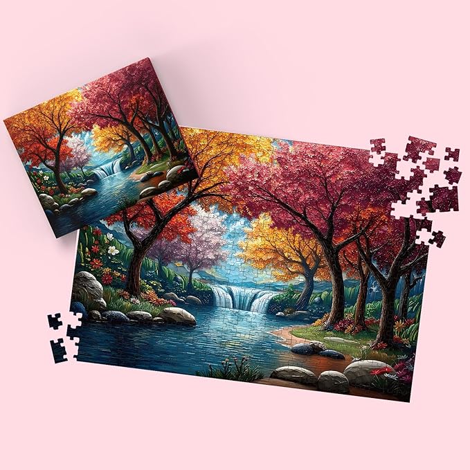 Landscape Puzzles for Adults 500 Pieces, Forest Jigsaw Puzzles 500 Pieces - Color Forest, Impossible Puzzle for Landscape Decor, Finished Size 20.47 * 14.96”, with 1:1 Poster, Letter on The Back