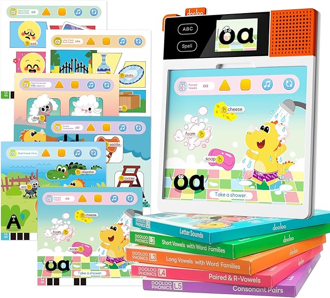 Learn to Read & Spell Phonics Pad, Interactive Electronic Learning Pad with 242 Sound Pages Card , Fun Learning Activities for Kids 3-10 Years Old