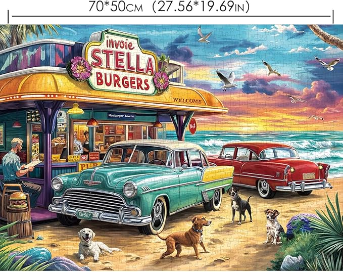 Jigsaw Puzzles for Adults 1000 Pieces, Interlock Perfectly No Dust, Impossible Difficult Hard Fun 1000 Piece Jigsaw Puzzles for Adults-1:1 Poster-Seaview Campground