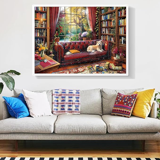 300 Pieces Puzzle for Adults - 300 Piece Children Puzzle - Dog Puzzles,Landscape Jigsaw Puzzles - Creative Play & Holiday Party Gifts-Fun and Challenging Family Game, 20.5x15 in