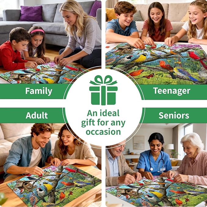 500 Piece Puzzle for Adults – Colorful Birds Jigsaw Puzzle for Adults & Seniors – Eco-Friendly Recycled Paper – Fun & Challenging Family Game Gift for Friends and Family (20.5 x 15 in)