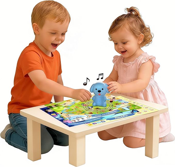 Interactive Talking Dog Pen with Posters | Upgraded Talking Flash Cards - Phonics Learn to Read Toys for 3-6 Year Olds - Preschool Educational Aids for Boys & Girls (Phonic-Poster)