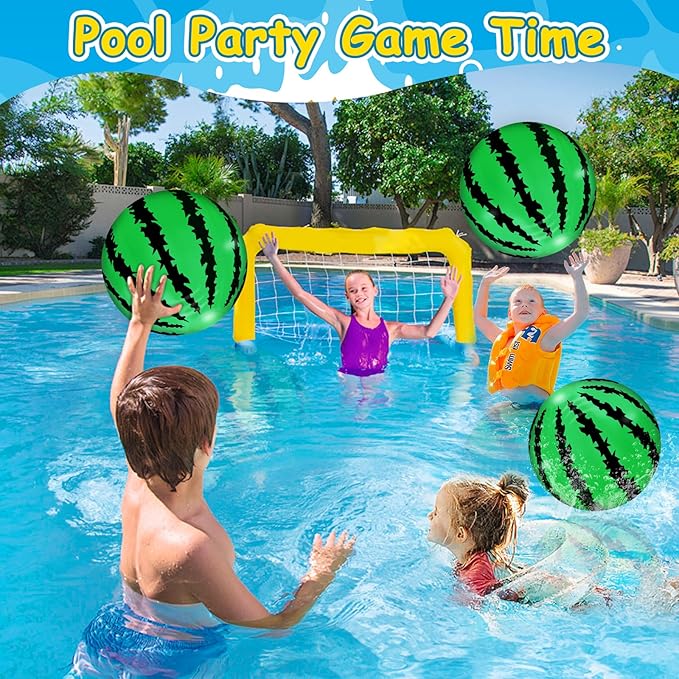 [ 10''+8'' ] 12 Pack Watermelon Beach Balls Bulk, Inflatable Mini Beach Ball for Kids Swimming Pool Toys Birthday Party Favors Outdoor Summer Essentials Water Toys,Fruits Theme Pool Party Decorations