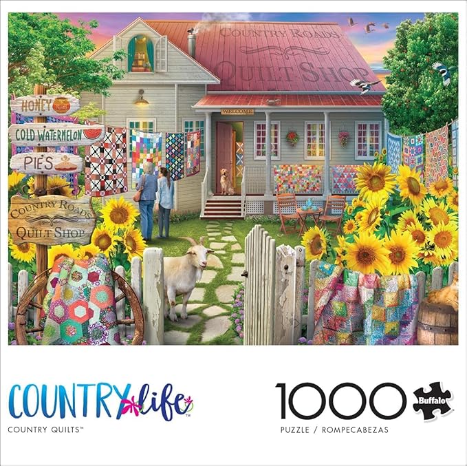 Buffalo Games - Eduard - Country Quilts - 1000 Piece Jigsaw Puzzle for Adults -Challenging Puzzle Perfect for Game Nights - Finished Size is 26.75 x 19.75