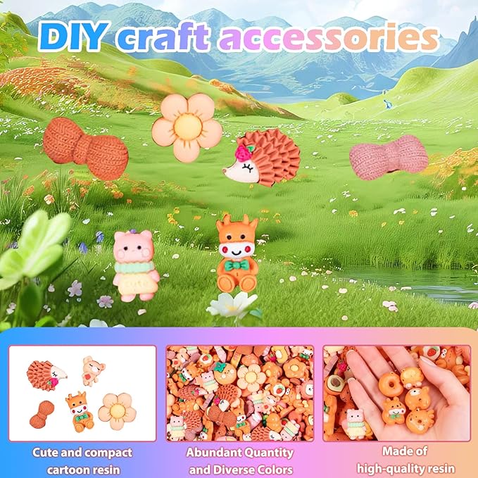 Orange Series 50pcs Mystery Mini Resin Blind Bags – Cute Tiny Figurines for Crafts, DIY Decor, Dollhouse Scenes, Party Favors, Kids’ Surprise Toys