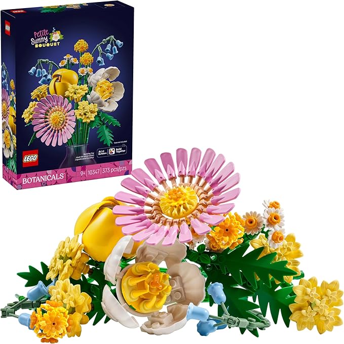 LEGO Botanicals Petite Sunny Bouquet Building Toy - DIY Floral Arrangement for Girls & Boys, Ages 9+ - Gift for Birthdays - Bedroom, Desk, Home Decor - 10347