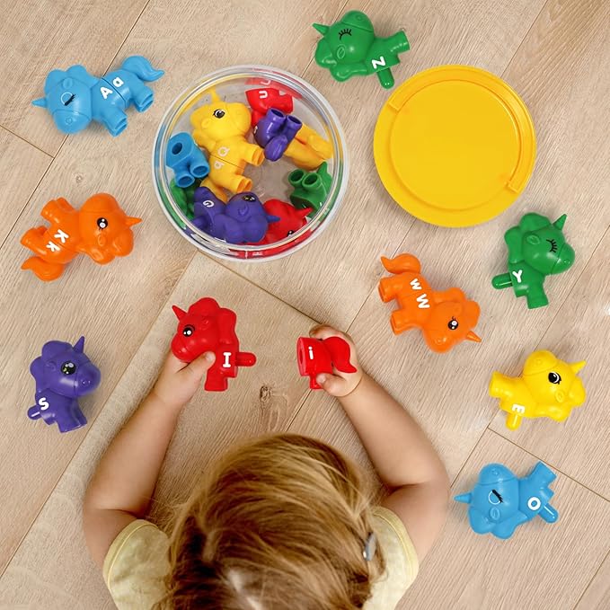 TSYAN Matching Letter Fine Motor Toys for Toddlers,ABC Alphabet Preschool Learning Activities Classroom Must Haves Sensory Sorting Educational Toy Sets for Kids Toddler 3 4 5 6 Years Old…