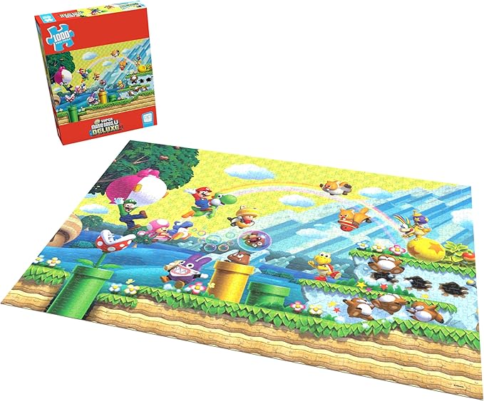 Super Mario “Chaos & Fun” 1,000 Piece Jigsaw Puzzle, Dimensions 19” x 27”, Collectible Puzzle Artwork Featuring Mario, Luigi, Nabbit and More! Officially Licensed Nintendo Puzzle & Merchandise