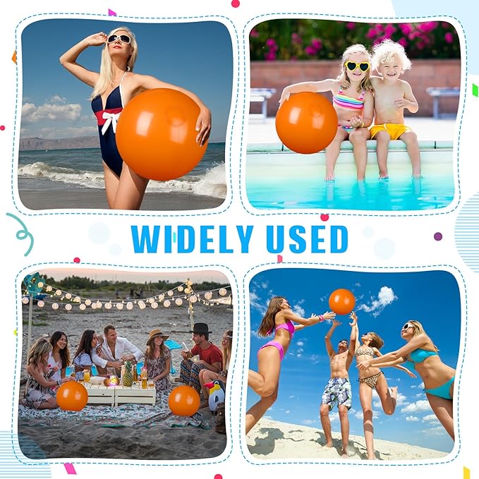 4 Pcs 12 Inch Solid Red Beach Balls Inflatable Beach Balls Bulk Large Blow up Pool Game Toys for Summer Beach