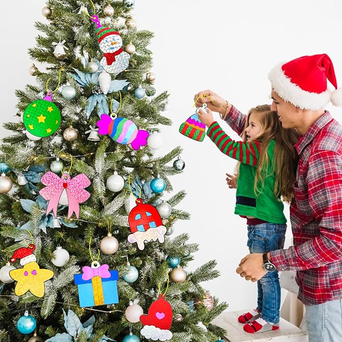 AJAZPER Foil Crafts for Kids, Christmas Crafts for Kids, Christmas Arts and Crafts Kits, Kid DIY Creative Activity for Kid Ages 4 5 6 7 8 9 10 Girls and Boys Toys Gifts Stocking Stuffers