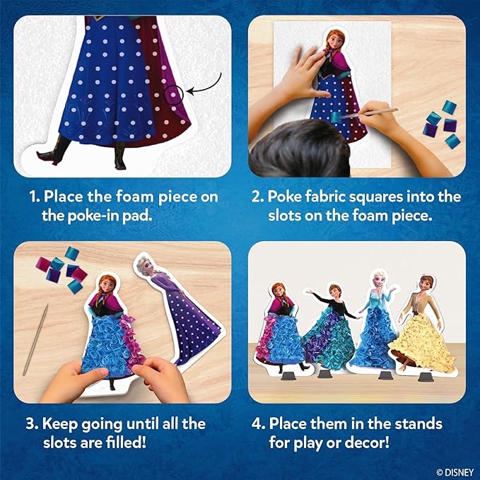 Skillmatics Poke-in Art – Disney Frozen, Mess-Free Fun for Kids, DIY Wood Craft Kits, Creative Activity, Gifts for Girls Ages 4, 5, 6, 7, 8, 9, Includes Elsa & Anna
