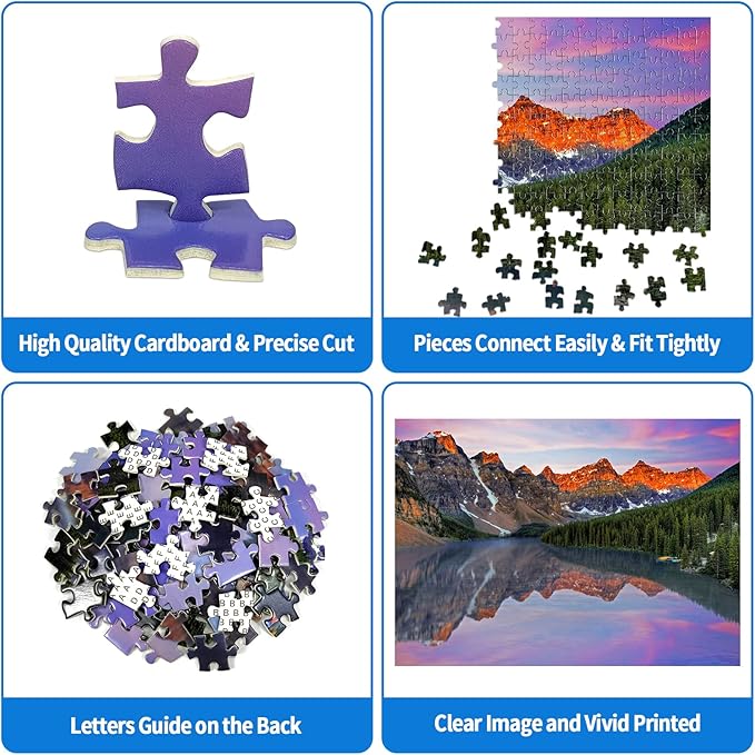 CHengQiSM 1000 Pieces Jigsaw Puzzle for Adults, Moraine Lake Landscape, Premium Quality, 1000 Count, Home Decoration, Brain Teaser, Gift