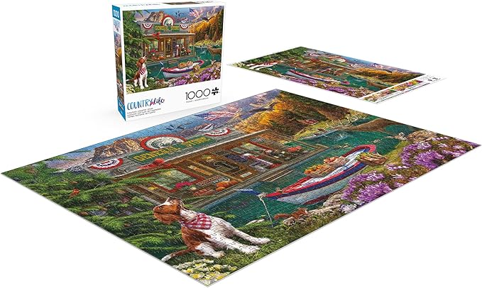 Buffalo Games - Lena - Country Life - Floating Country Store - 1000 Piece Jigsaw Puzzle for Adults - Challenging Puzzle Perfect for Game Nights - Finished Size is 26.75 x 19.75