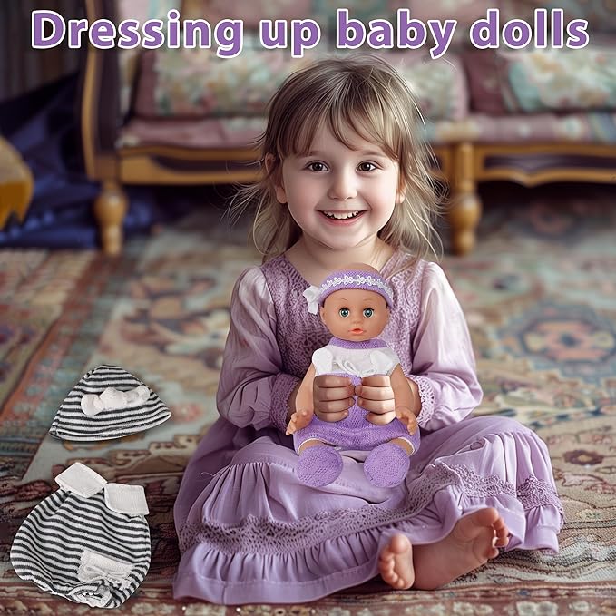 ARTST Baby Doll Clothes,12 inch Doll Clothing for Baby Alive, 5 Set Knitted Outfit Accessories for 10-12 inch Girls Boys