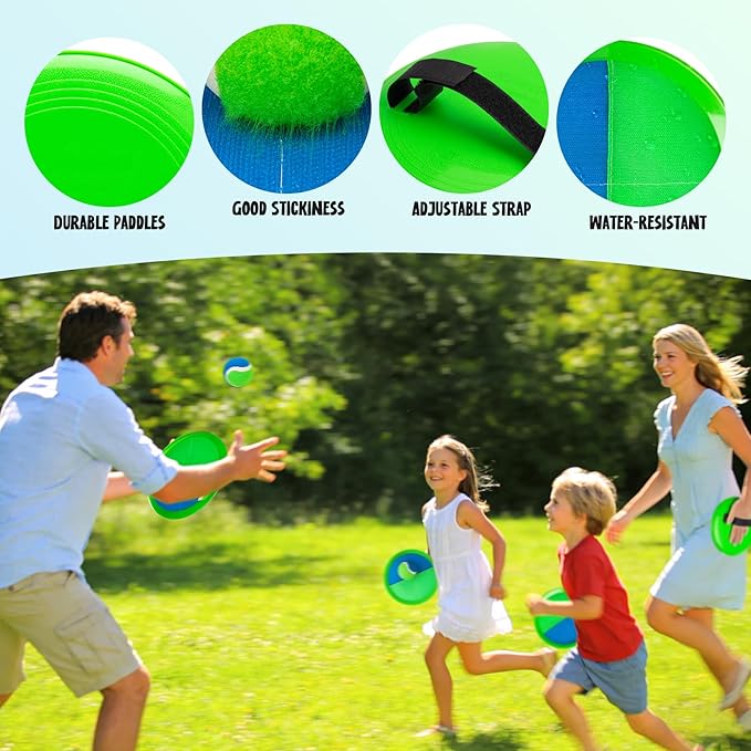 Toss and Catch Ball Game Set, Easter Basket Stuffers Beach Pool Toys Games for Family Kids Adults, Indoor Outdoor Yard Lawn Park Fun Sports Gifts for Boys Girls Ages 3 4 5 6 7 8 9 10 11 12