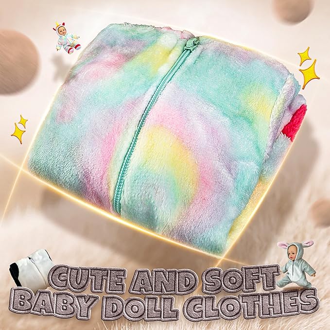 SMILESSKIDDO 6 Set Dolls Clothes Outfits Jumpsuits for 10 to 14 Inch New Born Babydoll, Animal Styling Baby Doll Clothes and Accessories for 10 12 14 Inch
