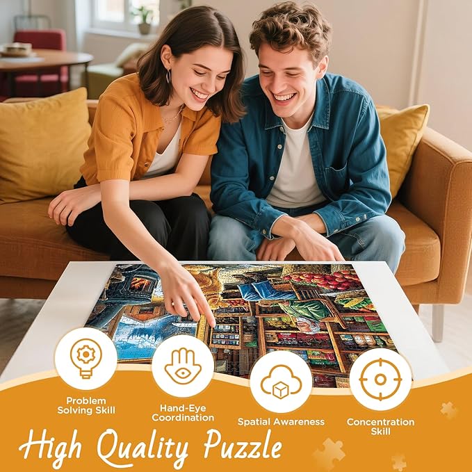 500 Pieces Puzzle for Adults, Country Shop Puzzle for Adult, Elder Man and Golden Dog Jigsaw Puzzle 500 Pieces, Fun and Challenging Family Game Great Gift Idea, 20.5 * 15 in