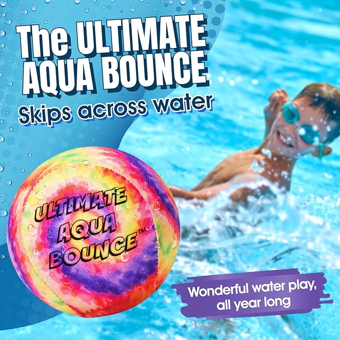Activ Life Ultimate Skip Ball, Large 3" - 2 Water Skip Balls with 1 Skip Disc - Water Bouncing Ball Set for Beach, Pool & Lake Games - Fun Summer Toys for Kids, Teens, Adults & Families