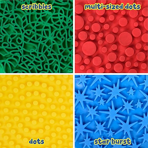 READY 2 LEARN Paint and Clay Palm Printers - Set of 4 - Arts and Crafts Rubber Stampers for Kids - DIY Patterns and Effects