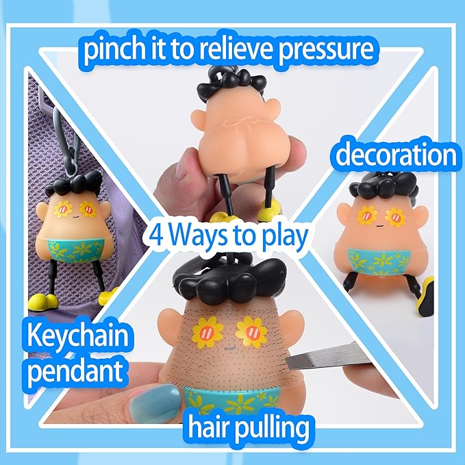 Sunshine Fun Hair Pulling Fidget Toy,Trichotillomania Pop Fidget Toys,Gag Novelty, Stress Relief Hair Pulling,Anti Anxiety Venting Novelty for 14+ Ages and Adults Birthday Party Favors