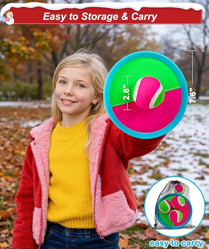 Toss and Catch Ball Game Set Easter Basket Stuffers for Kids Toddler, Toys for 3 4 5 6 7 8 Year Old Boys Girls Birthday Gift, Yard Outdoor Games for Kid Ages 4-8 8-12 Beach Pool