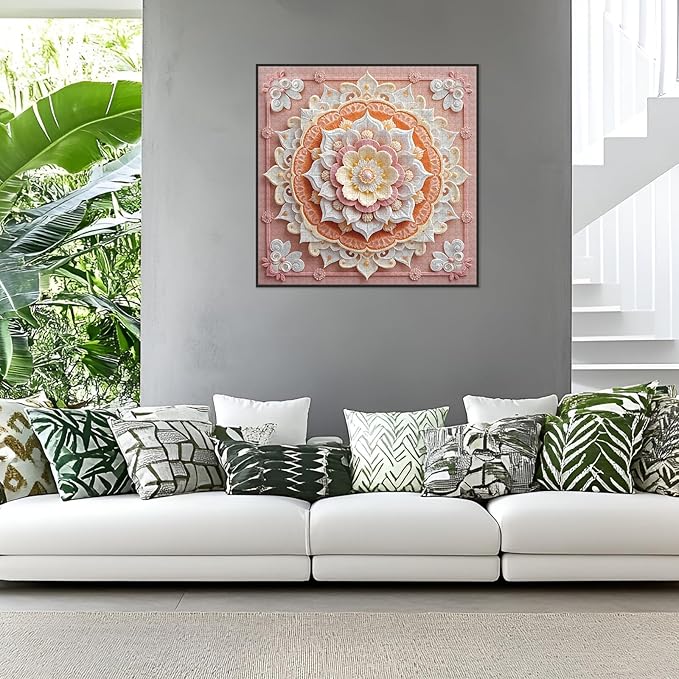 Puzzle for Adults 1024 Pieces, Pastel Floral Mandala Puzzle, Challening Impossible Difficult Hard Fun 1024 Pieces Jigsaw Puzzles for Adults