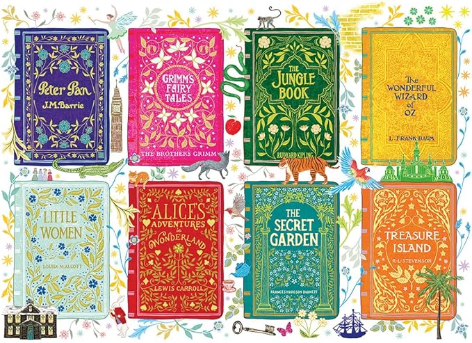 Gibsons Classic Book Covers 1000 Piece Jigsaw Puzzle - Classic Literature Artwork - Made in America Sustainable Jigsaw Puzzle for Adults & Teens - Great Gift
