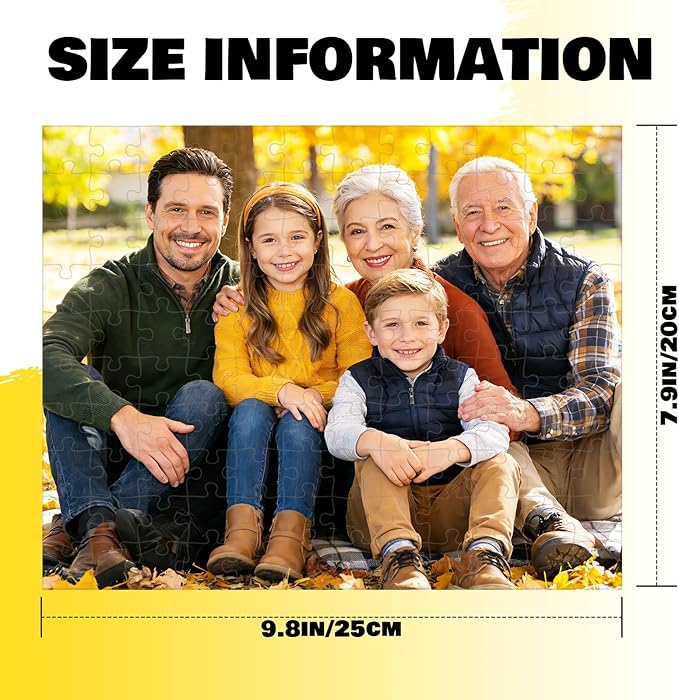 Custom Puzzle from Photo, Personalized Puzzle for Adults 120/200/300/500/1000 Pieces, Customized Jigsaw Puzzle Gift for Family, Wedding, Friend