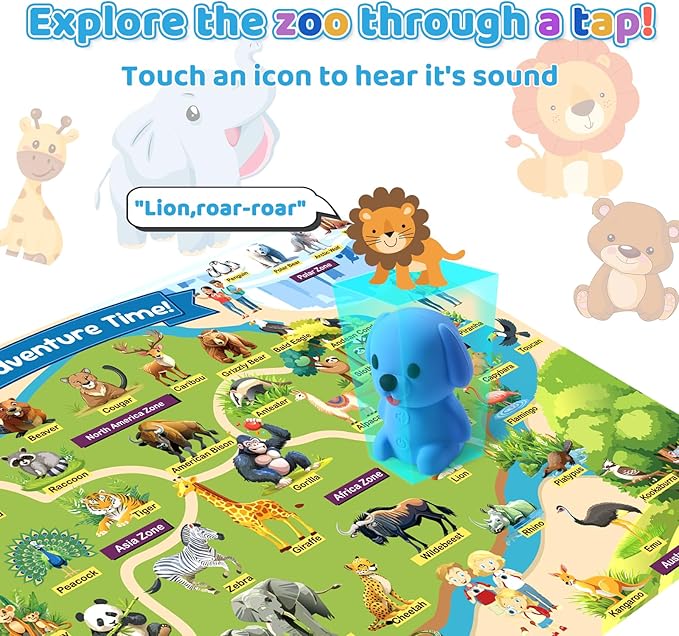 Educational Toys for 2+ Year Old,Talking Pen with 20 Interactive Toddler Learning Posters,Preschool Learning Activities,Toys for Autistic Kids,Birthday Gifts for Boys Girls Ages 2 3 4 5 6