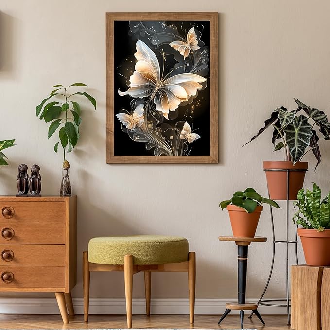 Puzzles for Adults 500 Pieces, Butterfly Jigsaw Puzzles - Dreamy Butterfly, Impossible Diamond Art Puzzle for Seniors Families, 20.47x14.96 Inches, 1:1 Poster, Letter On The Back