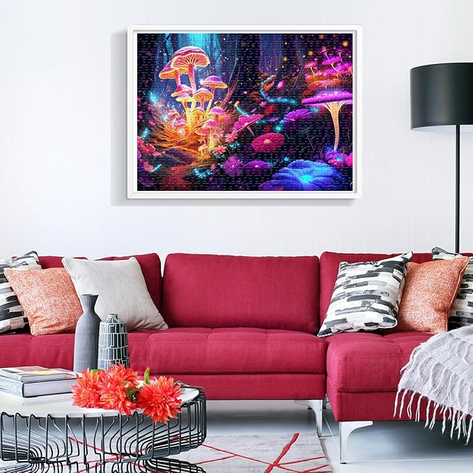 500 Pieces Puzzles for Adult Jigsaw Puzzle Mushrooms Puzzle for Adult Elderly Difficult Puzzle Gift for Family Activity Games Home Decor Wall Art 20.5x15IN